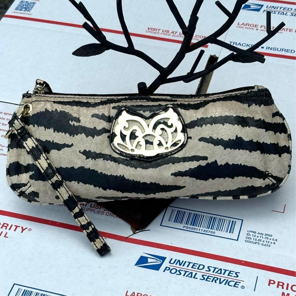 Gold Zebra Carlos Wristlet Clutch Purse